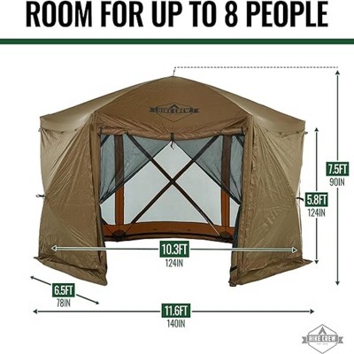 Hike Crew 12'x12' Brown Polyester Pop-Up Gazebo Tent with Zippered Panels