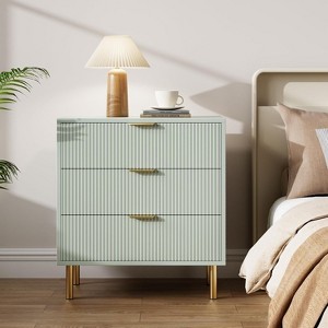 Zstar 3 Drawer Dresser for Bedroom, with Metal Handles - 1 of 4