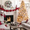 LuxenHome 7.2Ft Flocked Christmas Tree with Metal Stand, Full Spruce Artificial Prelit Christmas Tree with 350 LED Lights Off-White - 4 of 4