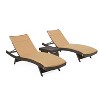 GDFStudio Olivia Multibrown 3 Piece Armless Chaise Lounge Chat Set with Cushions - 2 of 4