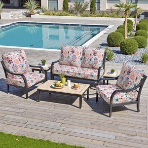 Crestlive Products Outdoor Deep Seat & Back Cushion Set 24 x 25 inch Patio Furniture Cushions with Removable Cover for Chair Sofa Couch - 1 of 4