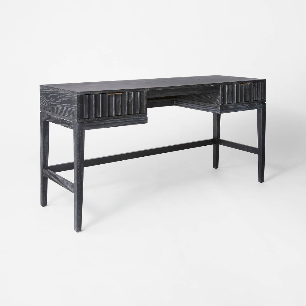 Photos - Office Desk Thousand Oaks Wood Scalloped Desk Black - Threshold™ designed with Studio