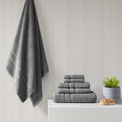 6Pcs 100% Turkish Cotton Solid Towel Set, Heavyweight Ultra Soft & Plush Highly Absorbent Towel