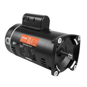 VEVOR 1.5 HP Pool Pump Motor, 56Y Frame, 115V((12.8 Amps))/230V(6.4 Amps) 3450 RPM, 60Hz, 1.1 Service Factor, 90μF/250V Capacitor, - 1 of 4