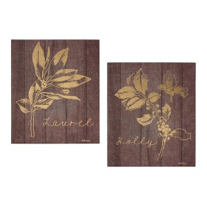 Melrose Laurel and Holly Plaque (Set of 2) - 1 of 4