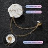 Unique Bargains Cloth Flower Lapel Pin with Gold Badge Tassel Chain Brooches 1.57 inch 1 Pc - 2 of 4