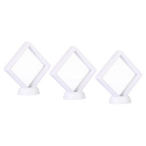 Unique Bargains 3D Floating Waterproof Display Case with Stand Bases 3 Pcs - 1 of 4