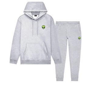 Dalix Alien Embroidery Sweatsuit Set Hoodie Jogger Soft Fleece Relaxed Fit Lounge Mens - 1 of 4