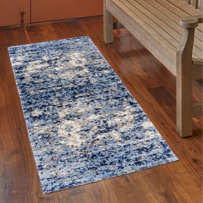 Holmby Blue 2.5' x 6' Synthetic Shag Runner Rug