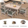 7-Piece Outdoor Patio Acacia Wood Dining Set with Rectangular Table and 6 Rattan Backrest Cushioned Chairs - 3 of 4
