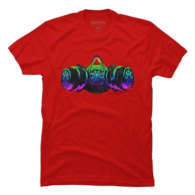 Men's Design By Humans Fluorescent Bomber Mask By Exosam T-Shirt