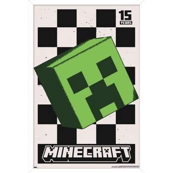 Trends International Minecraft: 15th Anniversary - Posterized Creeper Framed Wall Poster Prints