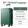 FURNIinspire Luggage 28 Inch Hardshell Suitcase, Checked Luggage, Lightweight Suitcases with Wheels for Travel, Business, Green, 12"*18.3"*29.9" - 3 of 4