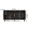60" Retro Buffet Sideboard with 4 Glass Doors, Artistic Painted Cabinet for Dining Room or Living Room, Wooden Storage Cabinet-Koiai - 4 of 4
