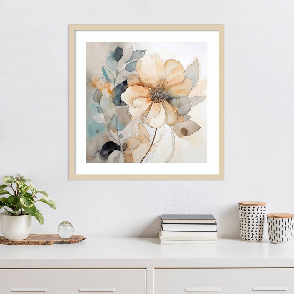 Photos - Other Decoration Amanti Art 25"x25" Ivory Blossoms I by Lazar Studio Wood Framed Wall Art Print