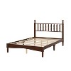 Sapphtopaz Retro Bed Frame with Gourd Shaped Headboard Design Wooden Platform Bed with Slat Support for Bedroom,No Box Spring Needed - 2 of 4