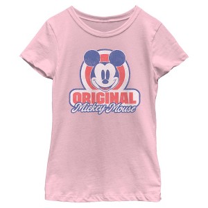 Girls Mickey & Friends Original Retro Logo T Shirt - 1 of 4