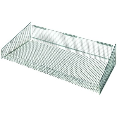 Quantum Storage Systems Partition Wall Hanging Basket, 17-7/8"W X 36"D X 7-1/2"H, 125 Lbs. Load Capacity, Mesh Design, Chrome Plated Finish