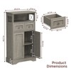 Storage Cabinet with Drawers and Adjustable Shelves, Small Floor Storage Cupboard, Grey - 2 of 4