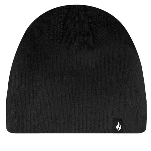 Heat Holders Men's David Flat Knit Watch Cap Black One Size | Size One ...