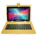 LINSAY 10.1" Quad Core Tablet with Golden Keyboard Case 32GB