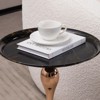 MAYEERTY Mermaid Tail End Table Modern Metal Round Side Table, Minimalist Table for Small Spaces, Living Room - 4 of 4