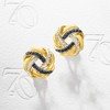 Ross-Simons 0.40 ct. t.w. Sapphire and .10 ct. t.w. Diamond Love Knot Earrings in 18kt Gold Over Sterling - 4 of 4