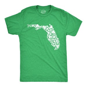 Mens Florida State Clovers T Shirt Funny St. Paddys Day Parade Shamrocks Lovers Tee For Guys - Crazy Dog Men's T Shirt - 1 of 4