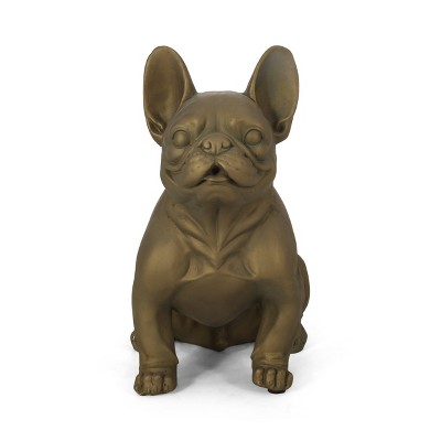 Delamore Outdoor French Bulldog Garden Statue Rustic Gold Christopher Knight Home Target