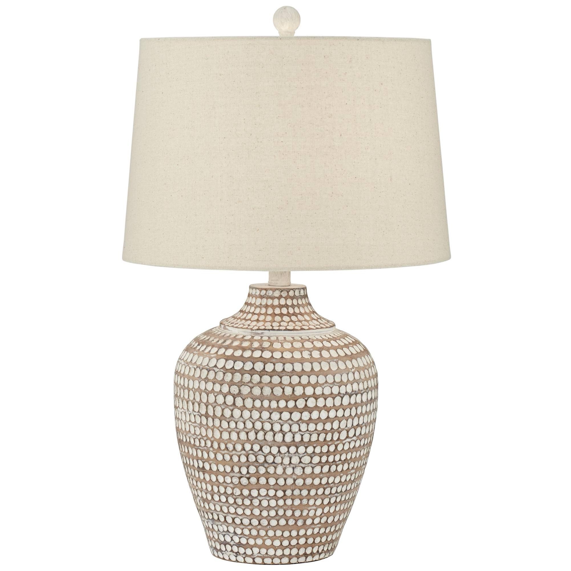 Regency Hill Alese 23 1/2" High Textured Dot Jug Small Farmhouse Rustic Coastal Accent Table Lamp Beige