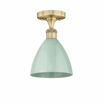 Plymouth Dome - 1 Light Semi-Flush Mount In Industrial Style-11.25 Inches Tall and 7.5 Inches Wide