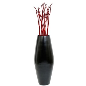 Uniquewise Bamboo Cylinder Shaped Floor Vase - Handcrafted Tall Decorative Vase - Ideal for Dining Room, Living Room, and Entryway - 1 of 4