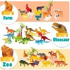 69 Pcs Mini Jungle Animal Figures Set with Sensory Bin Realistic Wild Forest Zoo Ocean Farm Animals Dinosaur Party Favors Gifts for Kids 3-5 - 2 of 4