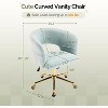 VINGLI Modern Curved Office & Vanity Desk Chair, Cute Upholstered Nail Chair with Wheels & 360° Swivel & Club & Tilting, Velvet Chenille, Mint Green - 2 of 4