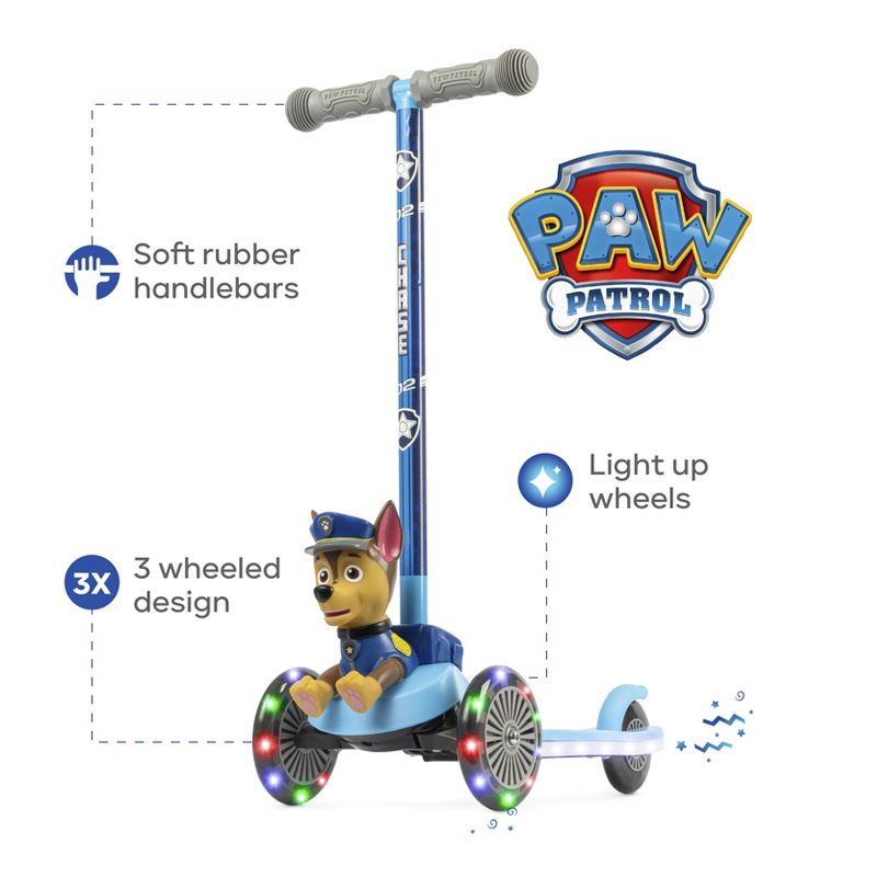 Paw Patrol Chase 3D Tilt and Turn Scooter with Light Up Deck and Wheels, 1 of 12