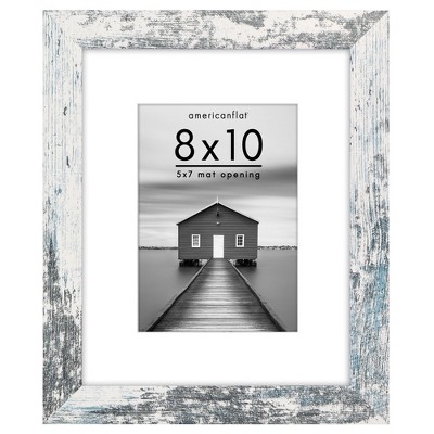 Americanflat Wide Molding Picture Frame with Mat