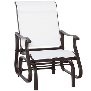 Outdoor Glider Chair, Gliders for Outside Patio with Steel Frame and Mesh Fabric for Backyard, Garden, and Porch - 1 of 4