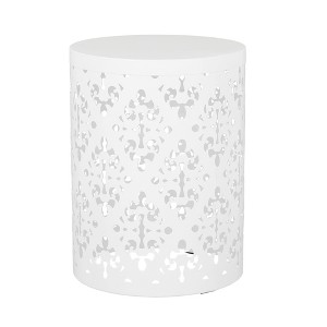 Maggift Patio End Tables Accent Side End Table for Outdoor and Indoor, Garden, Backyard Use, Special Design, White, 13.75"*13.75"*18" - 1 of 4