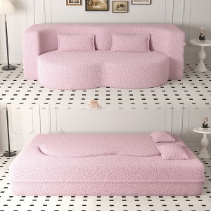 NicBex Modern Floor Convertible Sofa Bed Loveseat Couch with Pillows,Upholstered Futon Sofa for Living Room,Bedroom - 1 of 4