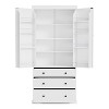 NicBex 77" Farmhouse Freestanding Tall Cupboard Dining Room Cabinet with Storage,3 Adjustable Shelves,8 Door Shelves for Kitchen,Dining Room - 3 of 4