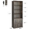71'' Tall Farmhouse Bookcases 6 Tier Bookshelf with Drawer, Tall Narrow Bookcase with Shelves, Bookshelves Storage Organizer - 2 of 4