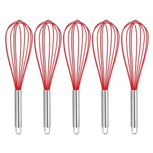 Unique Bargains Silicone Stainless Steel Non-Stick Coated Heat-Resistant Whisk 5 Pcs - 1 of 4