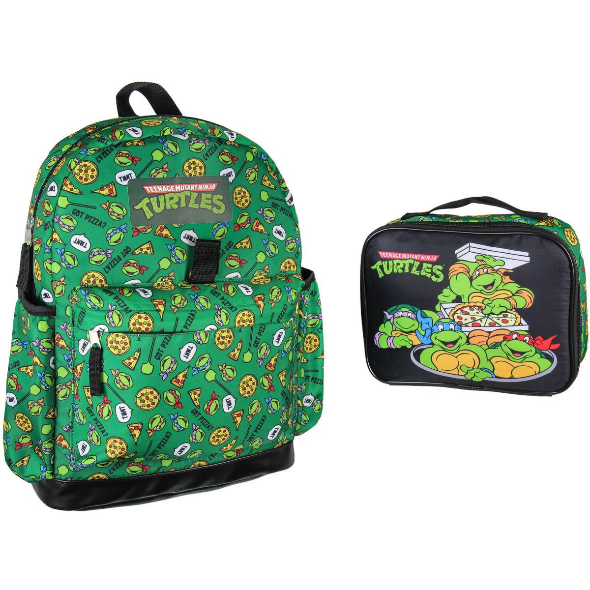 Teenage Mutant Ninja Turtles Backpack Got Pizza 2-Piece Lunchbox School Travel Tote Book Bag