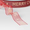 18' Christmas Fabric Ribbon Merry Christmas on Red Sheer - Wondershop™ - 3 of 3