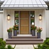 LLHZSY 14 1/2" Dimmable LED Outdoor Wall Lantern Sconce with Tree Pattern Glass - 3 of 4