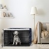 Sweet Jojo Designs Boy, Girl, Unisex/Gender Neutral Dog Crate Kennel Cover 36in. Trellis Navy Blue and White - 2 of 4