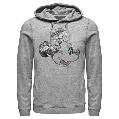 Men s Mickey Friends Comic Book Mickey Mouse Face Pull Over