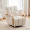 Okak Mid-Century Upholstered Swivel Lounge Chair with Solid Wood Armrests,Leisure Accent Chair for Living Rooms,Relaxation Areas - 2 of 4
