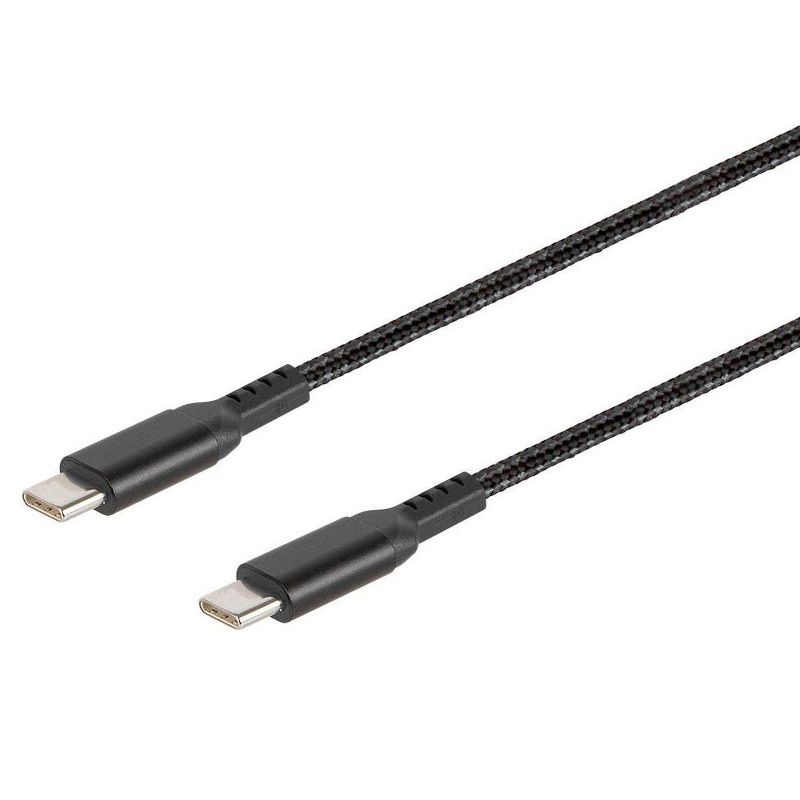 Monoprice Stealth Charge and Sync USB 2.0 Type-C to Type-C Cable - 1.5 Feet - Black | Up to 3A/60 Watts, Fast Charging, 2 of 3