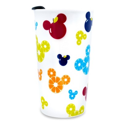 Disney Mickey and Friends Glass Top Mug Warmer with Travel Mug - White